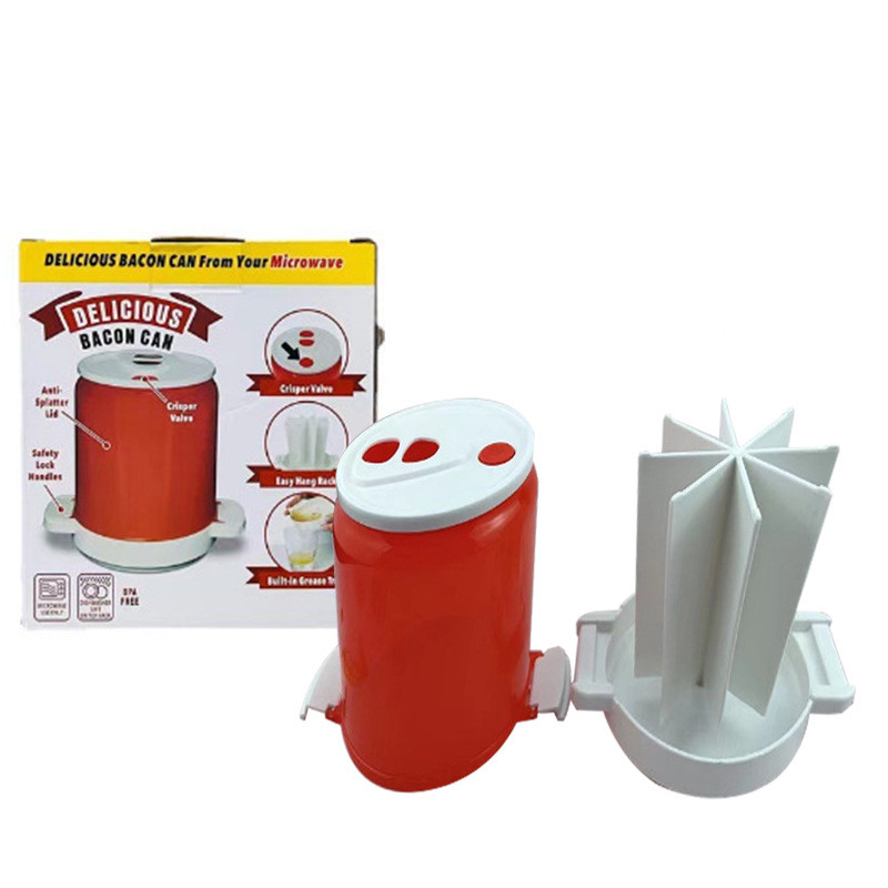 Home Bacon Cooking Tool Meat Gadget Roaster Racks Delicious Microwave Yummy Bacon Can Cooker Splatter-Proof Mess-Free Design Kitchen Gadgets - Image 8