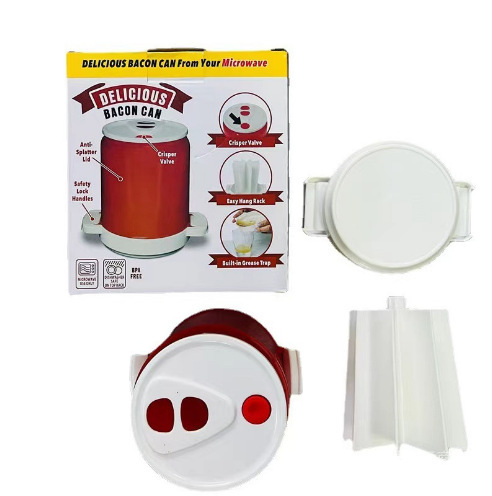 Home Bacon Cooking Tool Meat Gadget Roaster Racks Delicious Microwave Yummy Bacon Can Cooker Splatter-Proof Mess-Free Design Kitchen Gadgets - Image 6