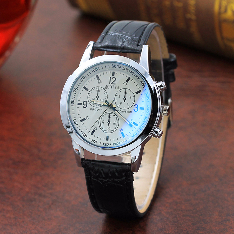 Fashion Blue Glass Belt Men's Watch Watches Men's Quartz Watches - Image 7