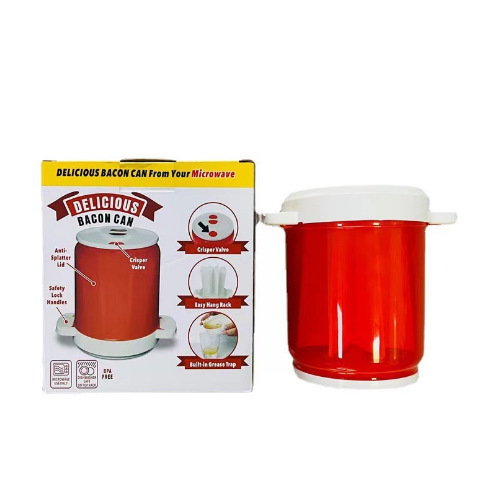 Home Bacon Cooking Tool Meat Gadget Roaster Racks Delicious Microwave Yummy Bacon Can Cooker Splatter-Proof Mess-Free Design Kitchen Gadgets - Image 9